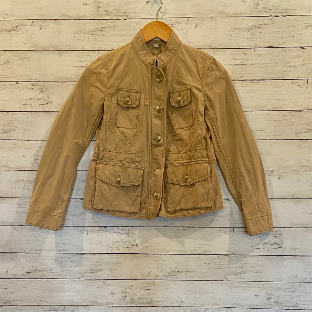 Loft Tan Button Down Crop Jacket